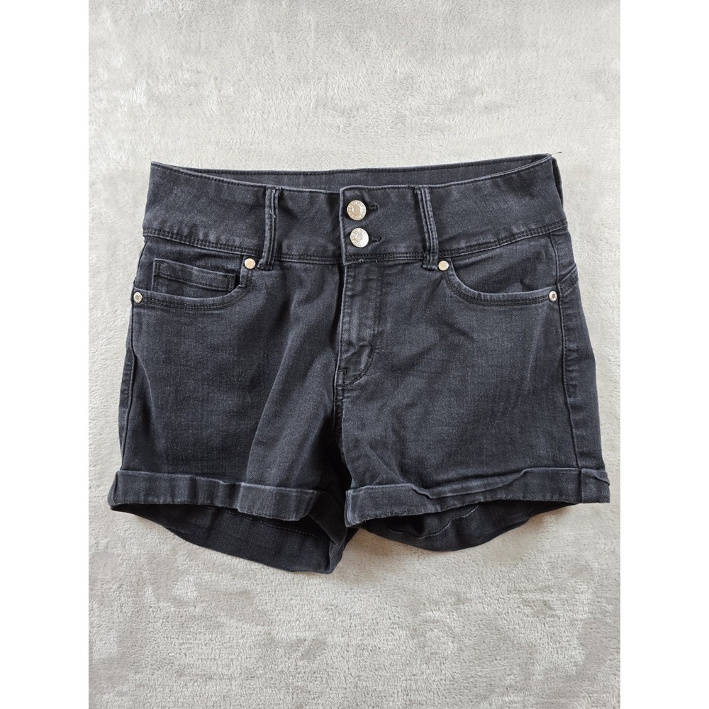 Guess Shorts Womens Size 28 Black Denim 3" Inseam Rolled Cuff Fit 27x3